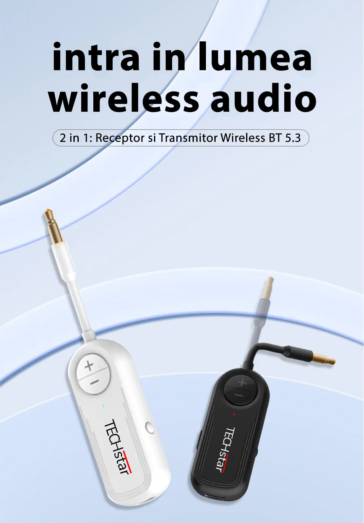 Adaptor Wireless 2 in 1 Receptor si Transmitator Audio TX/RX